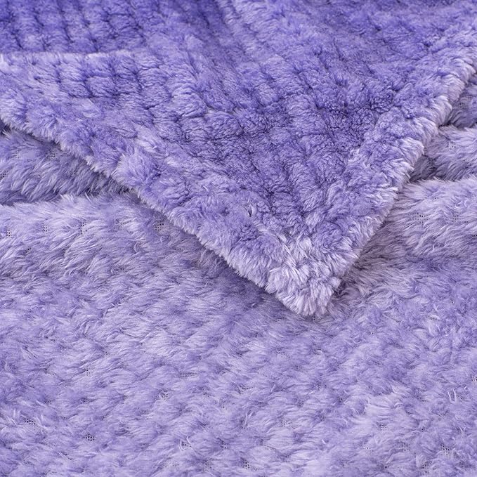 Fuzzy Blanket or Fluffy Blanket for Baby, Soft Warm Cozy Coral Fleece Toddler, Infant or Newborn Receiving Blanket for Crib, Stroller, Travel, Decorative (28Wx40L, XS-Iris)