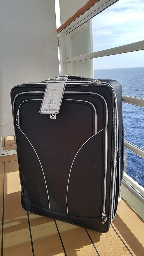 Premium Vinyl Cruise Ship Luggage Tag Holders with 9" Worm Loops by Specialist ID