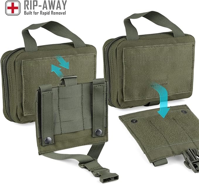 LIVANS Tactical IFAK Pouch, Rip Away Molle First Aid Bag Tear-Away Medical Pouch Emergency EMT Bag for Travel Outdoor Hiking(Pouch Only, First Aid Kits NOT Included)