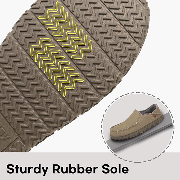 LongBay Men's Moccasin Slippers Comfy Warm Memory Foam House Shoes Winter for Indoor Outdoor