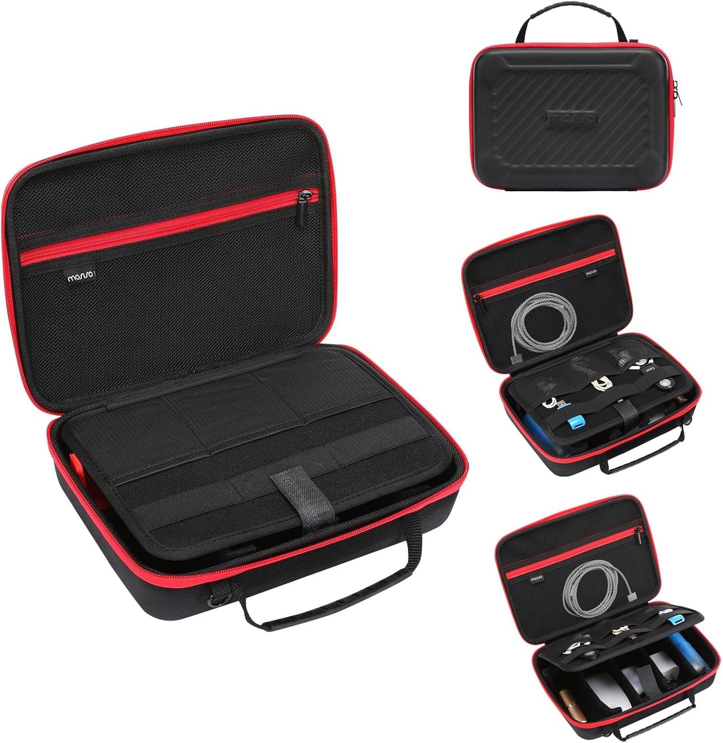 MOSISO Camera Case Compatible with GoPro Hero 13/12/11/10/9/8/7, Hard Travel Carrying Case Compatible with AKASO EK7000/V50/Brave 4/7 LE/8, EVA Case with Handle & Snap Hook for Action Camera, Black