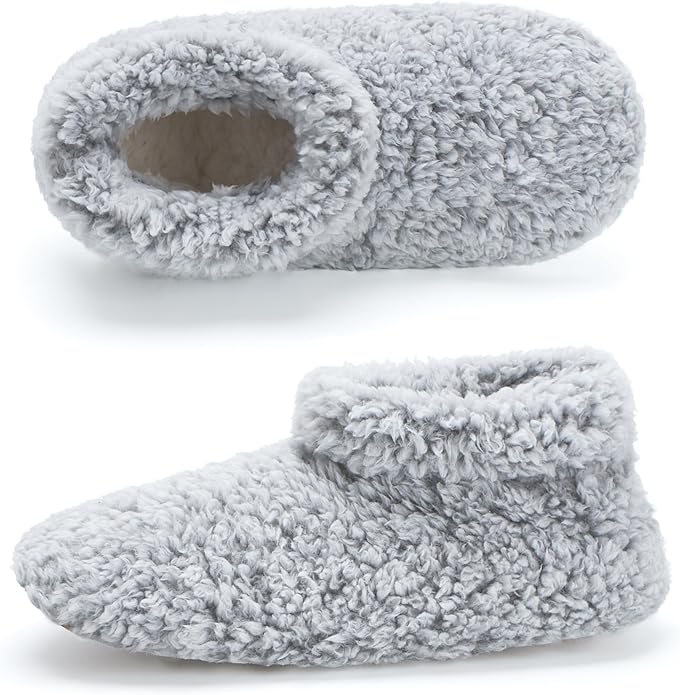 Cozylook Fuzzy Slippers for Women Indoor, Warm Bedroom Slip On Shoes, Winter Fluffy House Socks with Grippers, Cozy Christmas Gifts Unique