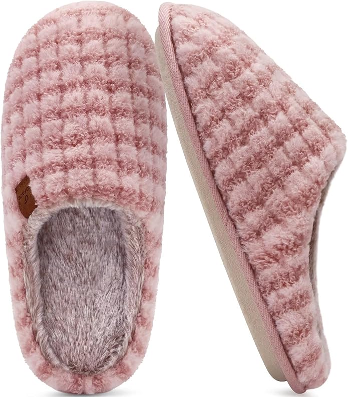 COFACE Mens Cozy Memory Foam Scuff Slippers Casual Slip On Warm House Shoes Indoor/Outdoor Sandal Slippers With Arch Support Rubber Sole Size 7-15