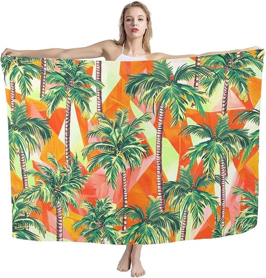 Hawaiian Coconut Tree Print Woven Lightweight Beach Towel Sand Free Quick Dry Towels for Camping Beach Swimming Pool Travel Accessories Large Easy Pack Travel Things for Women Men S