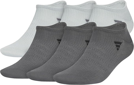 adidas Men's Superlite No Show Socks (6 Pairs) Lightweight & Breathable