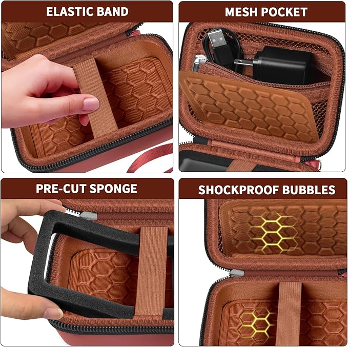 Comecase Carrying & Protective Case for Digital Camera, for CAMKORY/for Kodak Pixpro/for Canon PowerShot ELPH 180/190 / for Sony DSCW800 DSCW830 Cameras for Travel - Brown