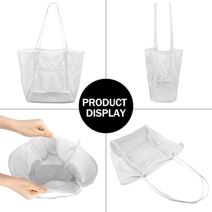 VOROLO Mesh Tote Beach Bag,Women Fairycore Hobo Bag,Shoulder Bag,Soft Summer Casual Crochet Bags