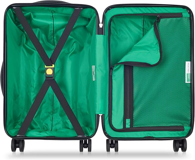 United Colors of Benetton Now! Hardside Luggage with Spinner Wheels, Black, Carry-On 19 Inch