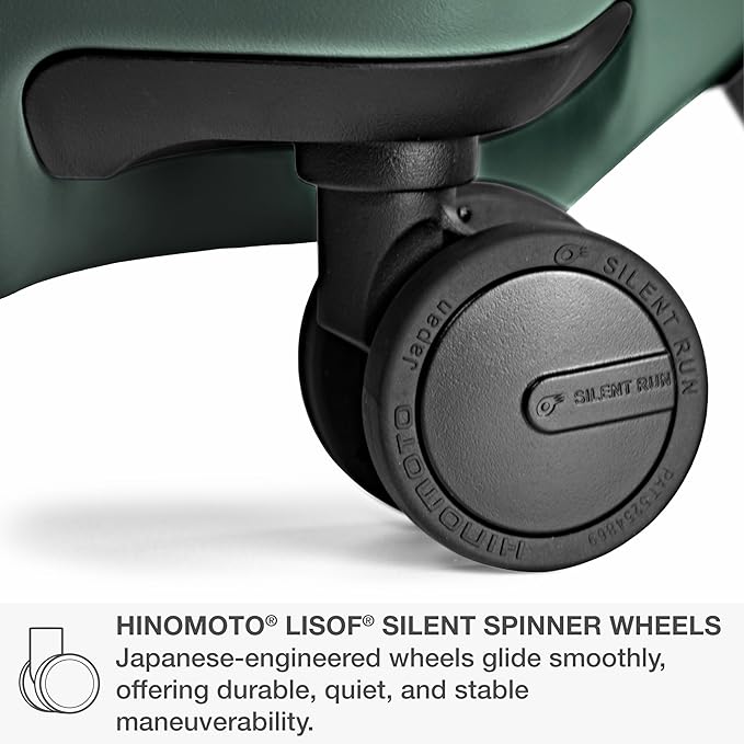 Traveler's Choice Markham Hardside Expandable Luggage with Hinomoto Spinner Wheels, 26-Inch Medium, Green