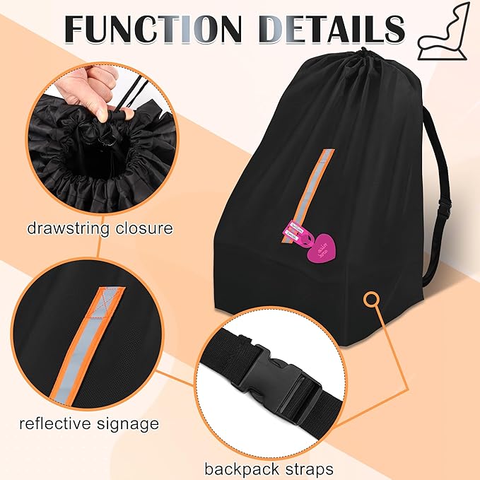 Windspeed CarSeat Travel Bag for Airplane Car Seat Travel Bag for Air Travel Family Vacations, with Shoulder Straps, Pen, Luggage Tags