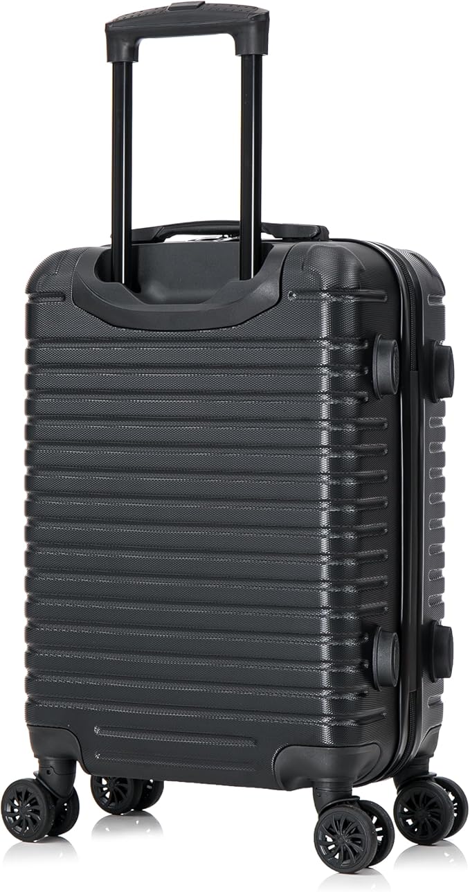 InUSA DEEP Luggage with GEL Handle | Spacious Traveling Suitcases, Travel Suitcase with Dual Spinner Wheels and Studs | 20 Inch Carry On Hardside Luggage | Black
