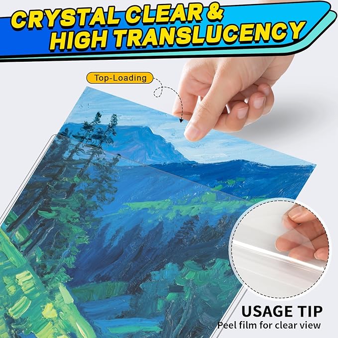 10ct 11”x17” Inch Art-Print Top Loaders, Premium PVC Poster Sleeves Holders, Crystal Clear Art Print Top Loaders, Hard Plastic Sheet Protectors for Photographs, Lithographs, Artworks, Collectibles