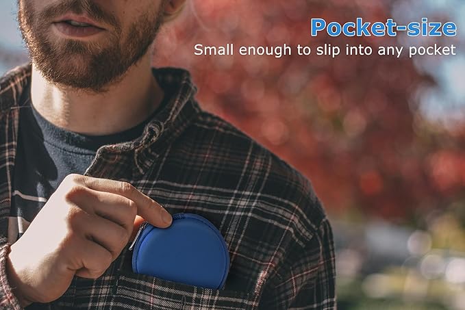 Ginsco Mini-Portable Hard Shell Earbuds Case for Apple EarPods Headphones USB-C Wired Ear Buds/Samsung Galaxy Wired Earbuds, Travel Case for Earphones Earplugs (2, Blue)