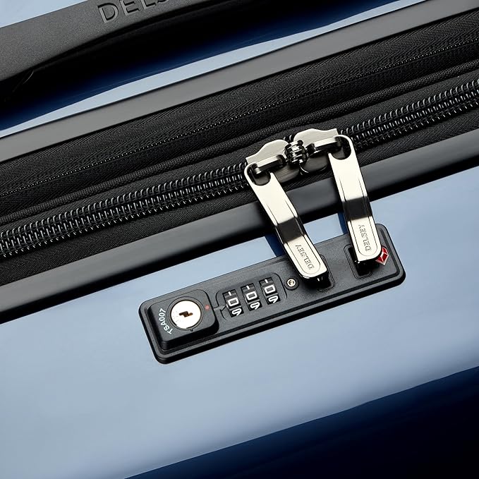 DELSEY PARIS Cruise 3.0 Hardside Expandable Luggage with Spinner Wheels, Deep Sea Navy, Checked-Large 28 Inch