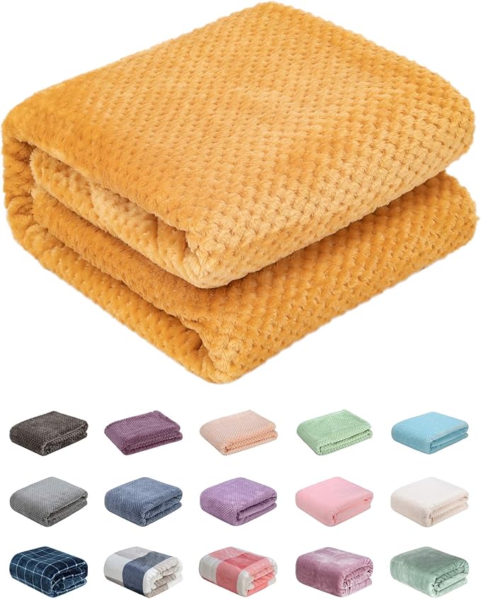 Fuzzy Throw Blanket, Plush Fleece Blankets for Adults, Toddler, Boys and Girls, Warm Soft Blankets and Throws for Bed, Couch, Sofa, Travel and Outdoor, Camping (Throw(50"x70"), L-Banana)