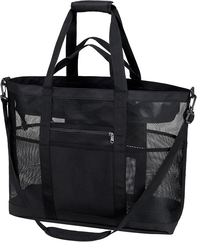 F-color Mesh Beach Bag Family - Large Tote Bag for Cruise Pool Toys Beach Vacation Essentials