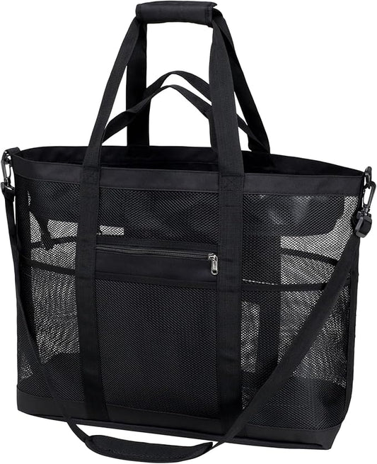 F-color Mesh Beach Bag Family - Large Tote Bag for Cruise Pool Toys Beach Vacation Essentials