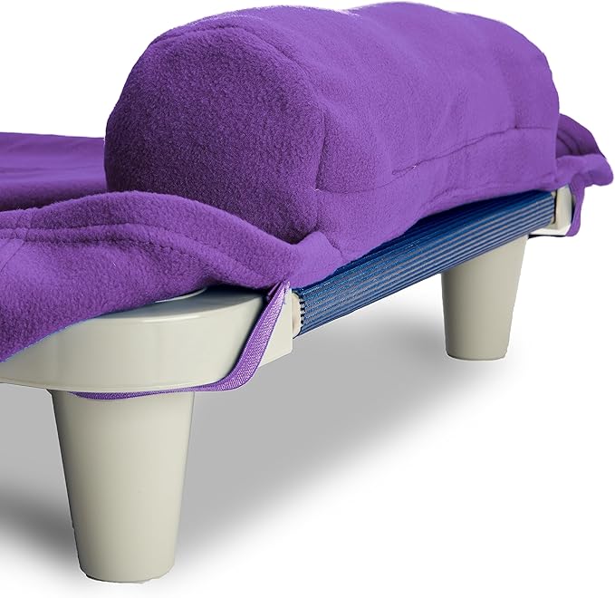 ROLLEE POLLEE Nap Sac Roll Up Napping Blanket with Attached Pillow for Preschool/Daycare, Super Soft with Elastic Straps, Fits Most Mats and Cots