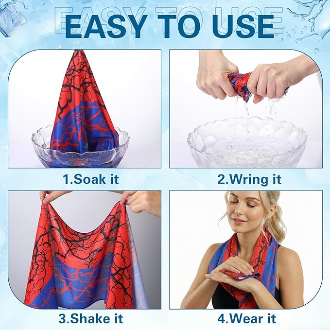 12 Pcs Cooling Towels for Neck and Face 40"x12" Soft Breathable Chilly Towel Ice Sport Microfiber Sweat Rag for Yoga Running Sport Gym Workout Camping Fitness Party Favors Team Gift