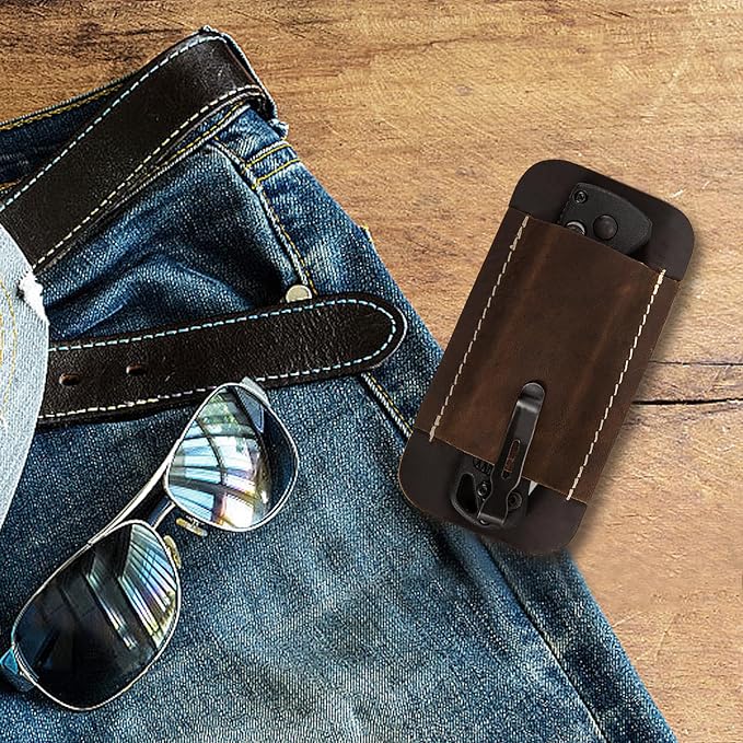 Knife Sheath,Leather Knife Sheath for Belt,Horizontal Carry Pocket Knife Holder,EDC Belt Organizer,Handmade Compact Draw Knife Holster,EDC Pocket Organizer,Sheath for Folding Knife,Gifts for Men
