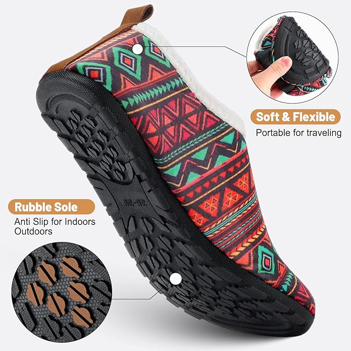 Ultrafun House Slippers for Women Men Slip on Barefoot Slippers Socks Soft Lightweight Rubble Sole House Shoes Indoor/Outdoor