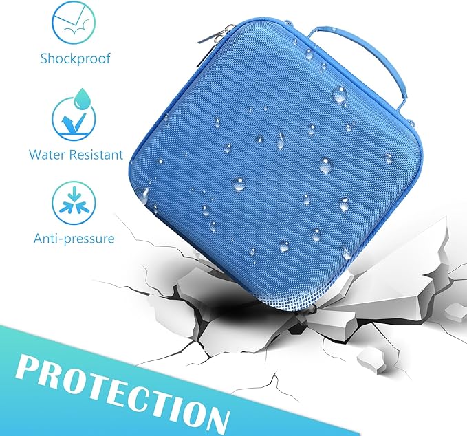 BOVKE Travel Camera Case for Canon EOS Rebel T7/R50/R6 Mark II/R100/R50 V/T6/R8/R10/R5 Mark II/RP/R7/R5/T100 and Other DSLR SLR Cameras, Extra Lens and Tripod with Dividers & Shoulder Strap, Blue
