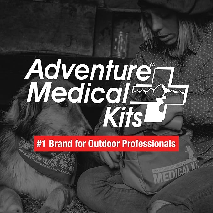 Adventure Medical Kits Workin' Dog Medical Kit with QuikClot - Canine Field First Aid Kit with Headlamp, Bandages, Cold Pack, Leash, Instruction Manual & More - Compact Dog Emergency Kit