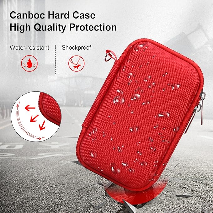 Canboc Carrying Case for PowerShot G7 X Mark III/ G7X Mark II Digital 4K Vlogging Camera, SX740 SX730 Camera Bag, Zipper Mesh Pocket fits USB Cable, Batteries, Red