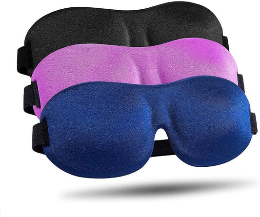 LKY DIGITAL Sleep Mask for Side Sleeper 3 Pack, Blackout 3D Eye Mask for Sleeping, Night Blindfold for Men Women
