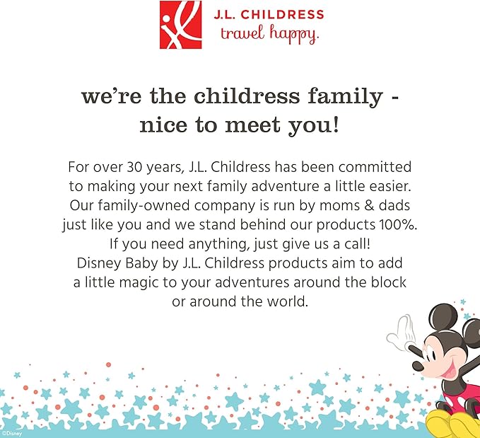 J.L. Childress Disney Baby Side Sling Stroller Cargo Net - Stroller Organizer Attachment for Storage,Mesh Bag for Baby Accessories,Universal Fit - Mickey,Black,(Pack of 12)