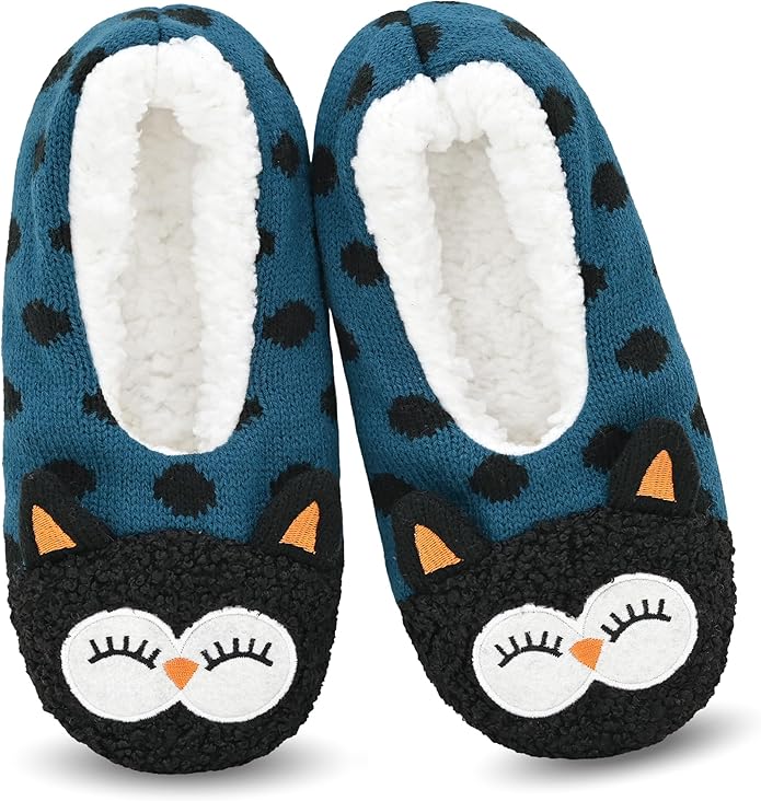 DICUIRD Womens Cute Animal Soft Sole Slipper Socks with Grippers-Fuzzy House Slippers
