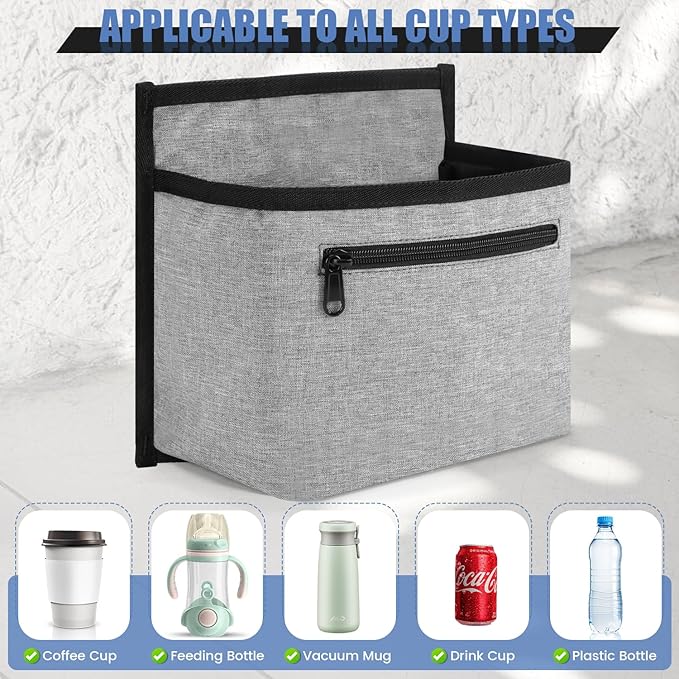 Luggage Travel Cup Holder Attachment for Suitcase Drink Carrier Caddy, Coffee Mug and Tumblers, Traveler Carry on Hands Free Accessory- Gifts for Flight Attendants Travelers Accessories