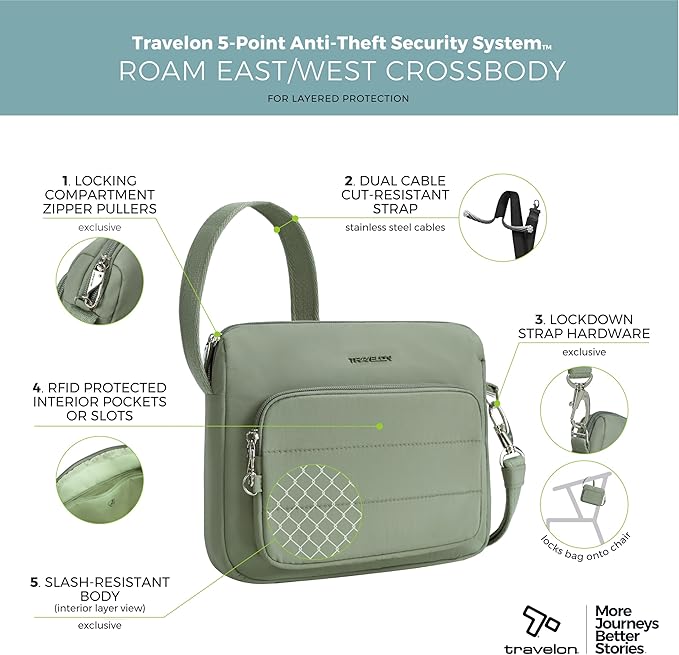 Travelon Unisex Adult Travelon Anti-theft Roam East/West Crossbody