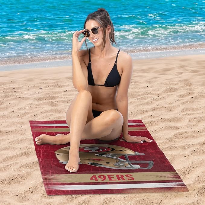 Northwest NFL Oversized Microfiber Beach Towel, 60 x 70 Inches – Quick Dry, Sand Resistant, Lightweight, Highly Absorbent, Shibori Design