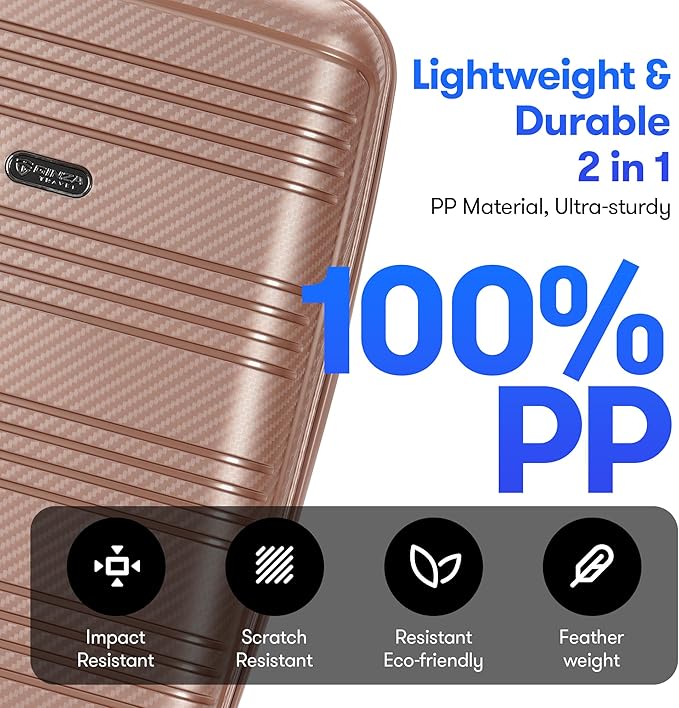 GinzaTravel 29 Inch Large Checked Luggage Expandable Hard Shell Suitcase with Spinner Wheels TSA Lock for Travel, 29inch, Rose Gold