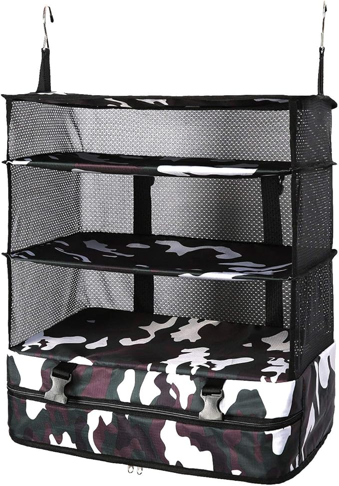 TABITORA Portable Hanging Travel Shelves Bag Packing Cube Organizer Suitcase Storage Large Capacity
