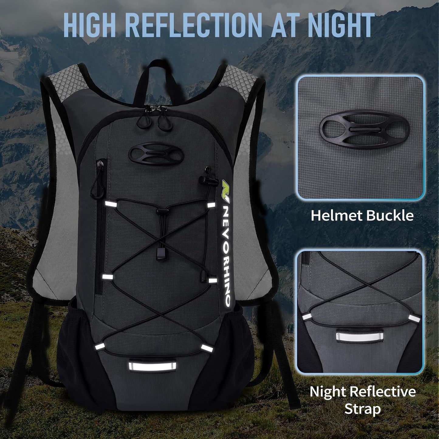 Lightweight Hydration Backpack, Running Backpack with 2L Water Bladder, Hydro Water Daypack for Cycling Hiking Rave for Men Women