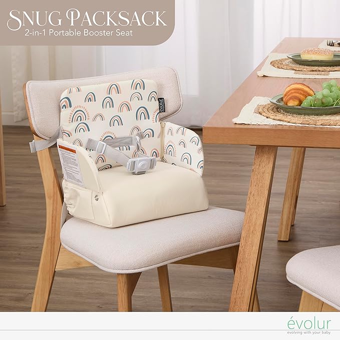 Evolur Snug Packsack 2-in-1 Portable Booster Seat and Travel Bag