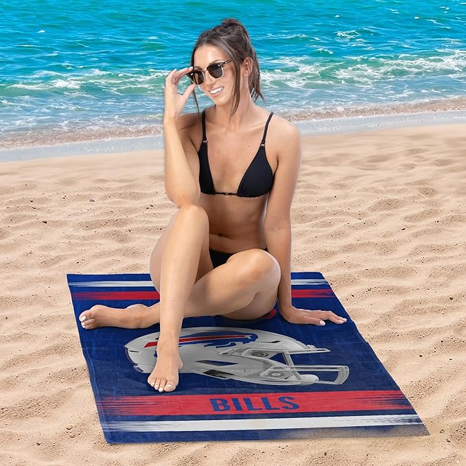 Northwest NFL Oversized Microfiber Beach Towel, 60 x 70 Inches – Quick Dry, Sand Resistant, Lightweight, Highly Absorbent, Shibori Design