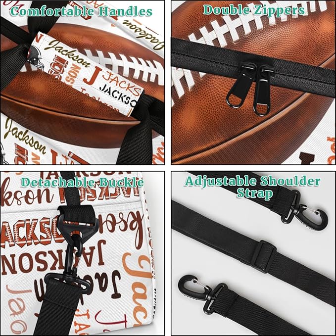 Custom Name Sports Bag for Kids Boys, Personalized Gym Duffel Fitness Travel Weekender Tote Carry-On Training Perform Bag,