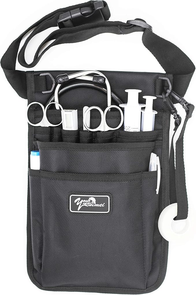 Nurse Fanny Pack for Work,Kit Practical Waist Bag for Nurses,Fanny Pack for Basics,Nurse Utility Belt Organizer Bag (Black)