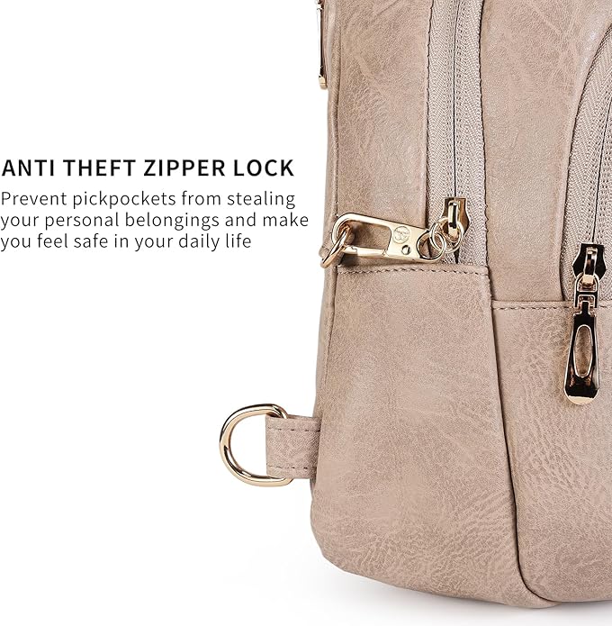 Crossbody Purses Bags for Women Travel, Anti Theft RFID Blocking Sling Chest Bag, Small Vegan Leather Purse for Casual