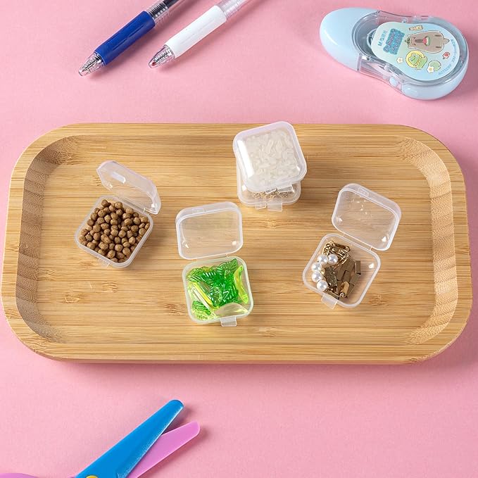 10Pcs Ear Plug Case, Mini Plastic Earplug Containers, 1.8mm Square Box with Hinged Lids for Small Item Craft, Beads, Necklaces, Ear Studs, Rings