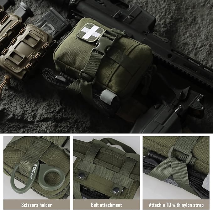 LIVANS Tactical IFAK Pouch, Rip Away Molle First Aid Bag Tear-Away Medical Pouch Emergency EMT Bag for Travel Outdoor Hiking(Pouch Only, First Aid Kits NOT Included)