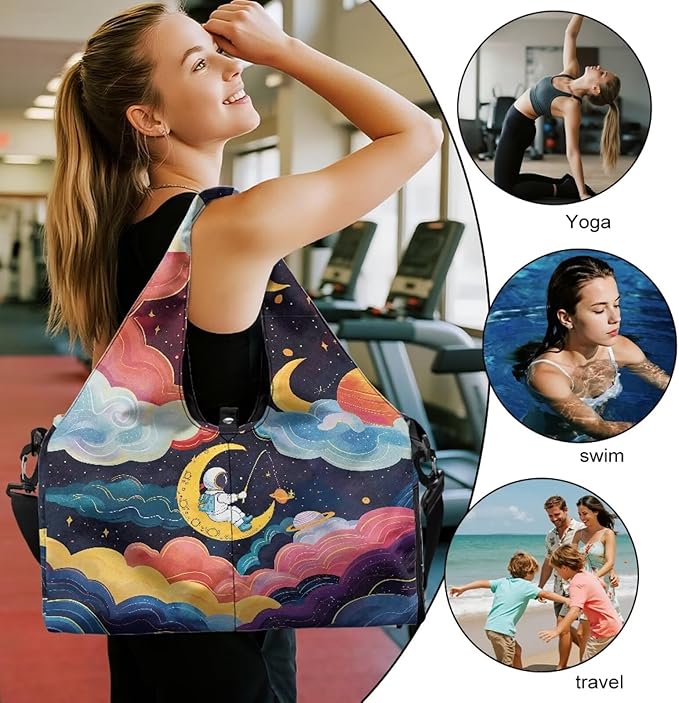 Workout Bag for Men Waterproof Gym Duffle Bag with Wet Pocket, Shoes Compartment Small Duffle Bag Lightweight Breathable Overnight Bag