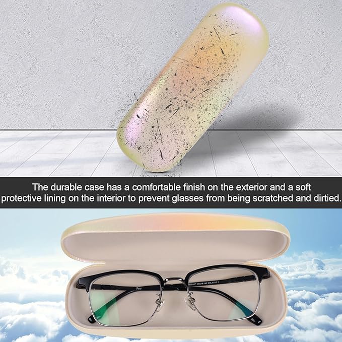 Joyberg Glasses Case, 2 Pack Eyeglass Case with Cleaning Cloth, Glasses Case Hard Shell Fits Most Glasses