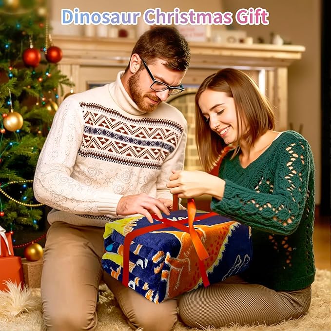 Dinosaur Blanket for Boys, Dinosaur Glow in The Dark Blanket for Kids/Toddler/Baby, Soft Fleece Blankets and Throw, Birthday 40"x 50"