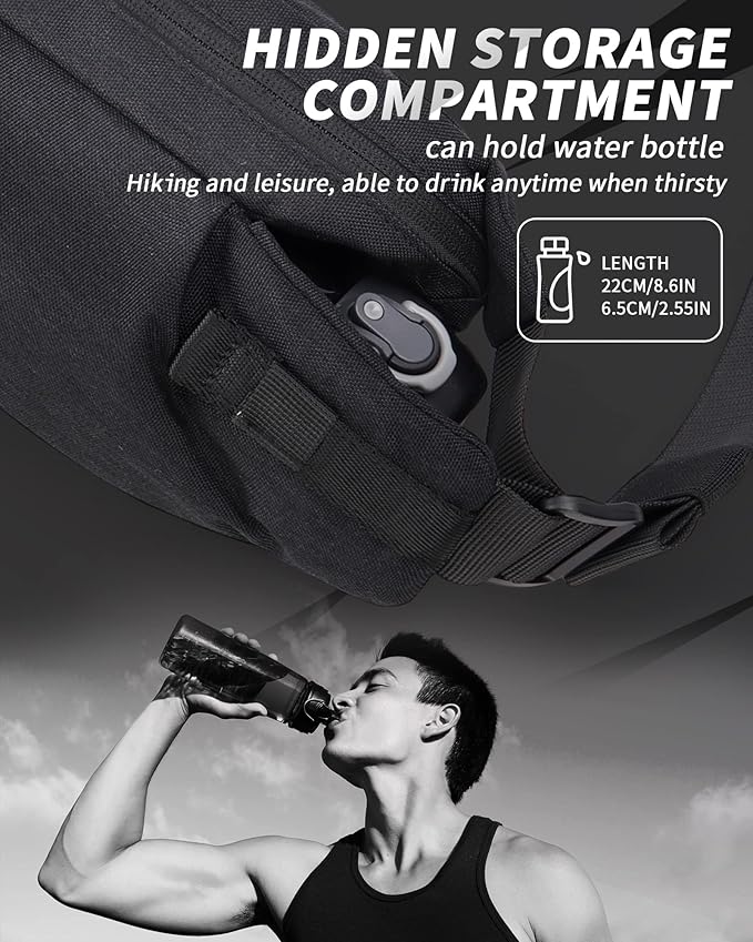 Fanny Pack for Mens Crossbody Bag, Sling Bag for Women Anti Theft Waist Packs with Adjustable Strap Casual Daypack for Running Sports Hiking Cycling Travel Walking - Black
