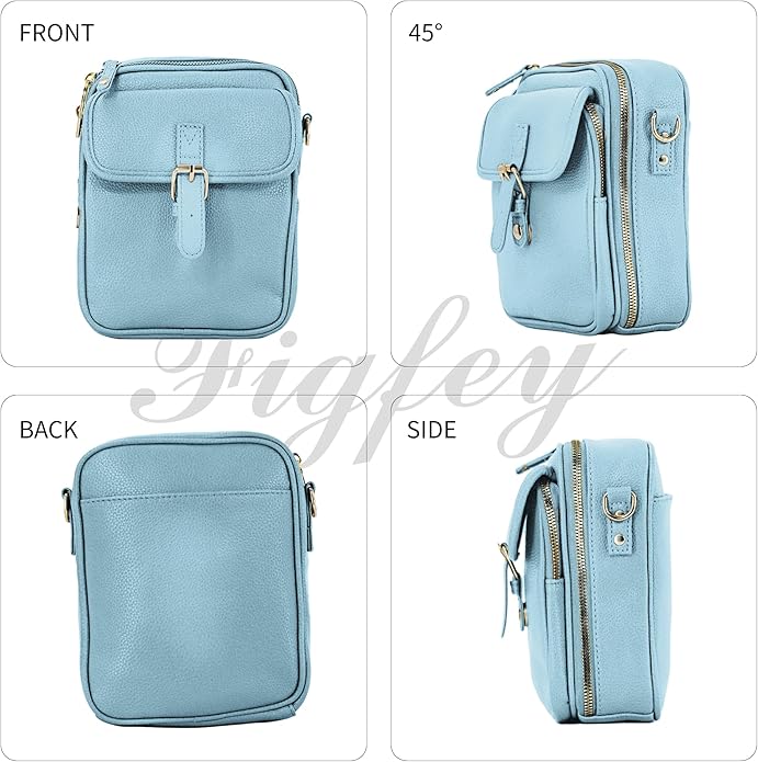 Leather Crossbody Bags for Women Travel Small Crossbody Purse Anti Theft Waterproof Bum Bag with Built in Wallet