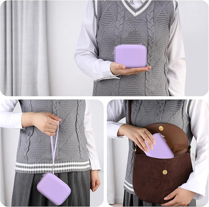 RAIALL Carrying Case for Canon PowerShot SX740/ SX730/ SX720/ SX710/ SX610/ SX260/ ELPH 360 HS Digital Camera, Vlogging Camera Travel Hard Bag, Mesh Pocket for Battery, SD Cards and USB Cable, Purple